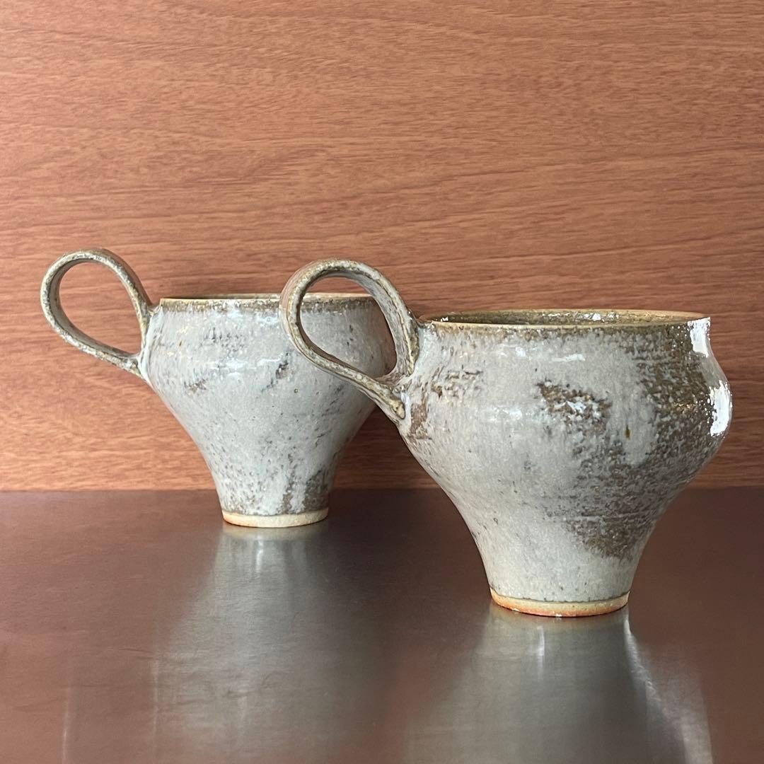 人気陶芸家鈴木麻起子 ラパンアルジョンテ　手付カップ2個セット