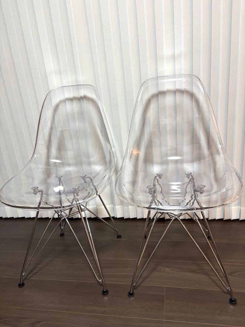 イームズチェア 透明 クリアチェア シェルチェア 2脚セット