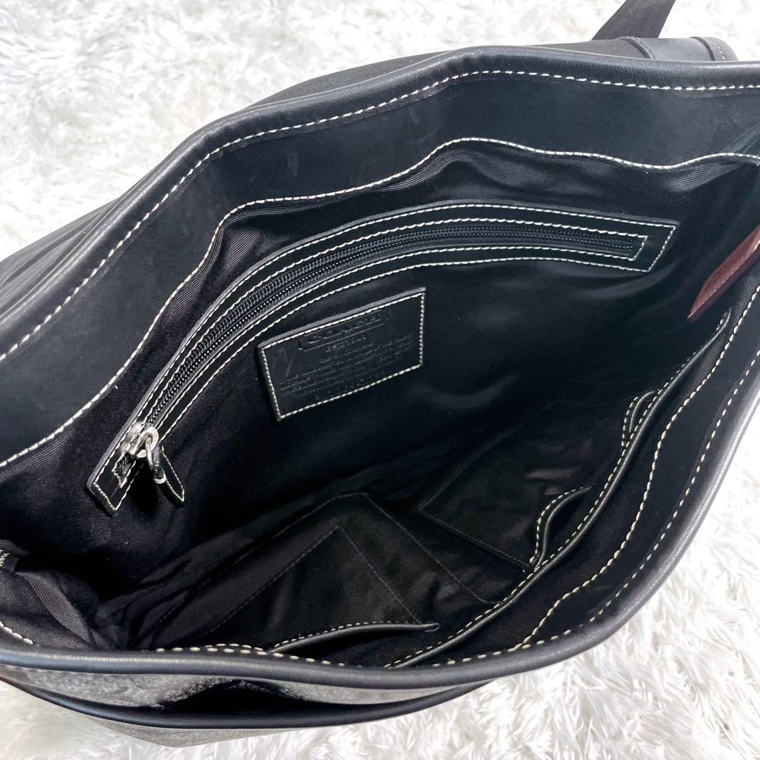 美品　コーチ　メッセンジャーバッグ　ショルダー　ヘリテージ　PVC　フラップ