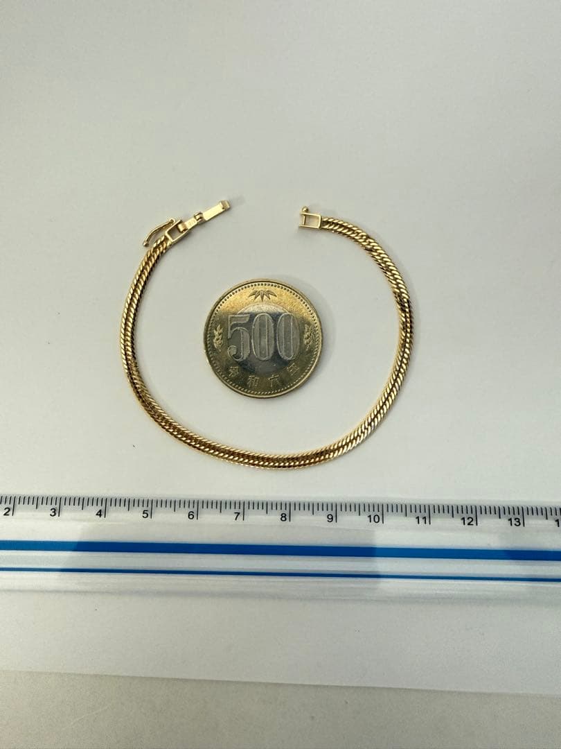 K18喜平ブレスレット　12面トリプルカット　約16cm