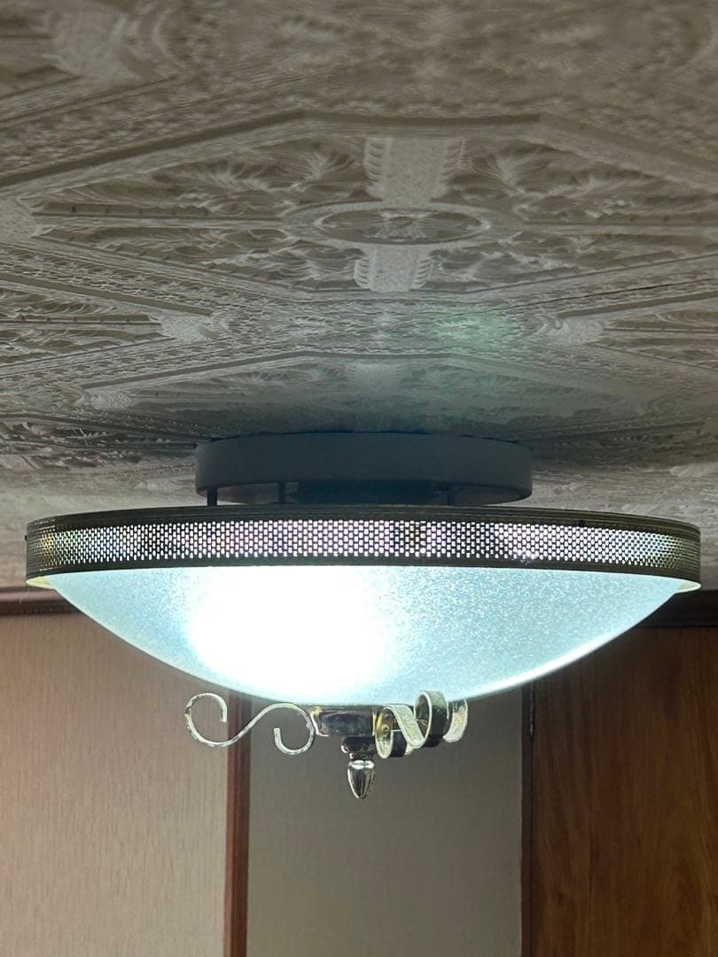 値下げ‼️ヤマギワヴィンテージ アンティーク照明ガラスシェード昭和レトロ希少