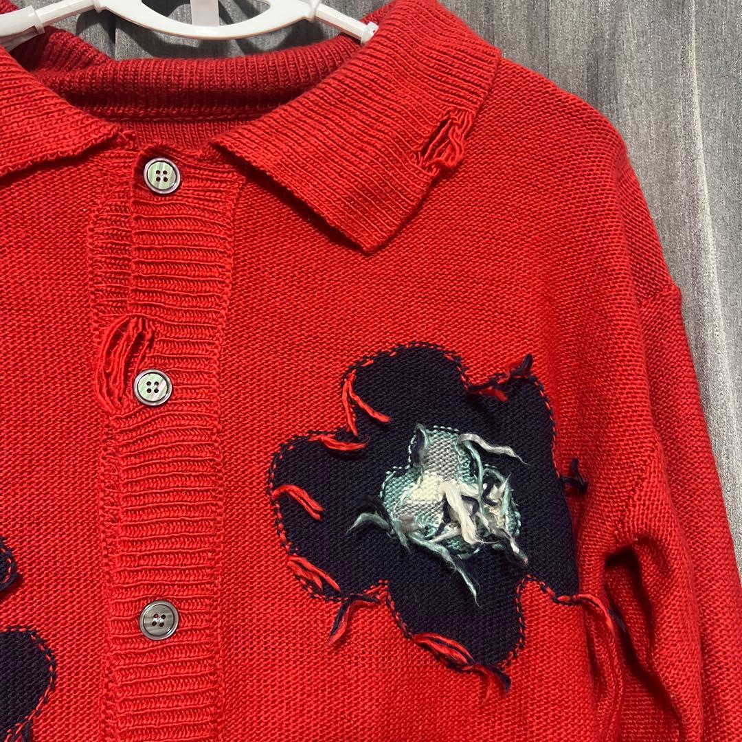 Camphor woodダメージ加工フラワーカーディガン