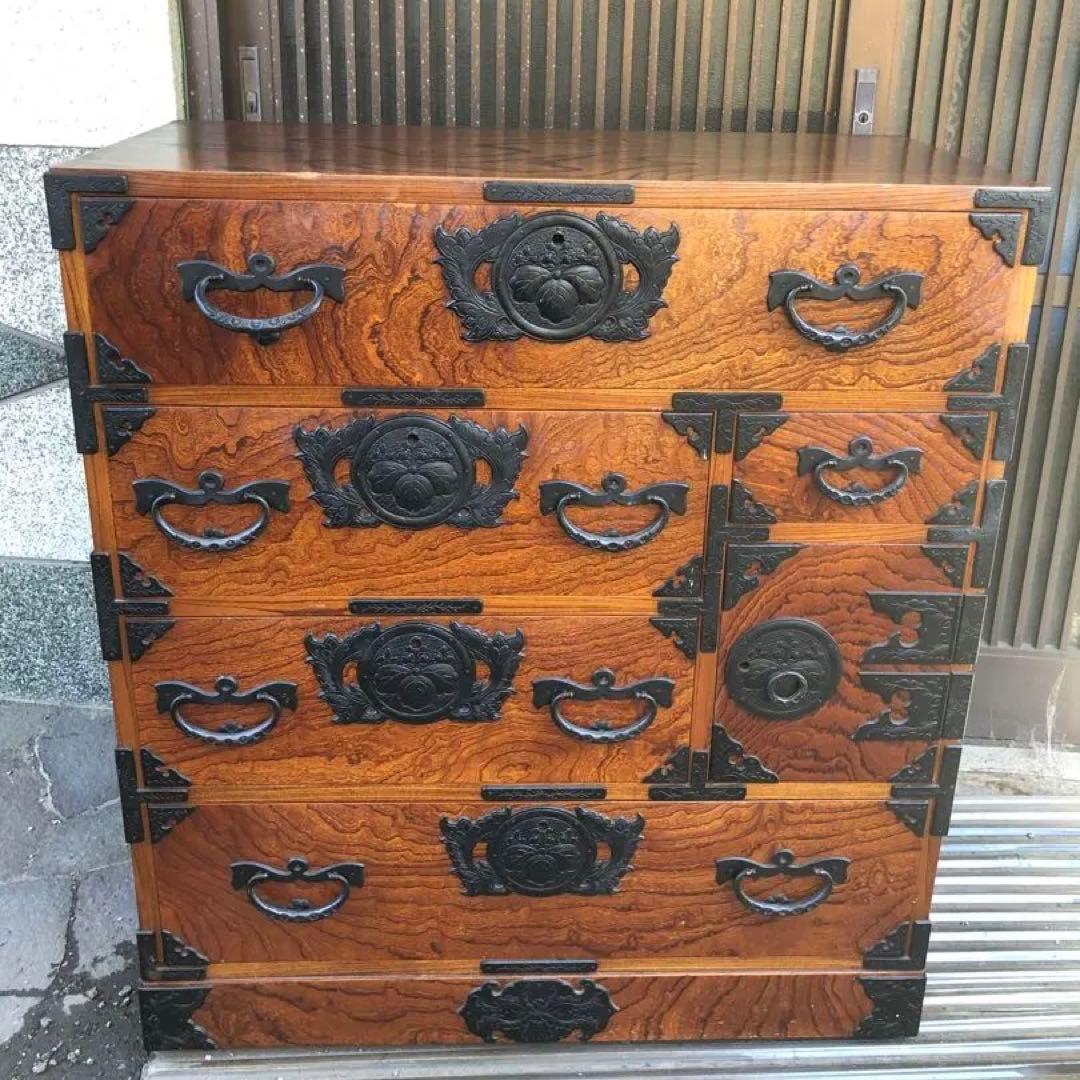 伝統工芸 岩谷堂箪笥 南部鉄器金具 うるし塗装 整理タンス 時代箪笥 チェスト