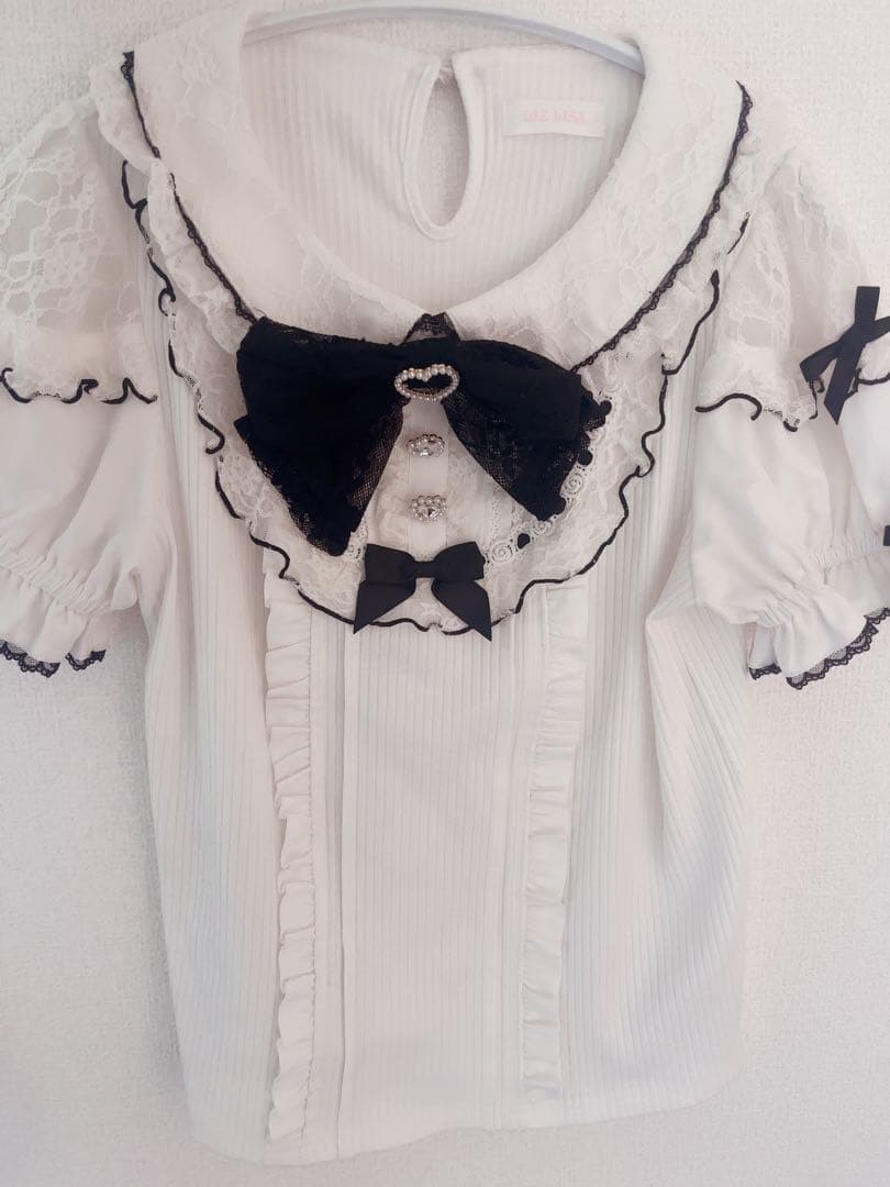 LIZLISA はしごレースハートカットブラウス