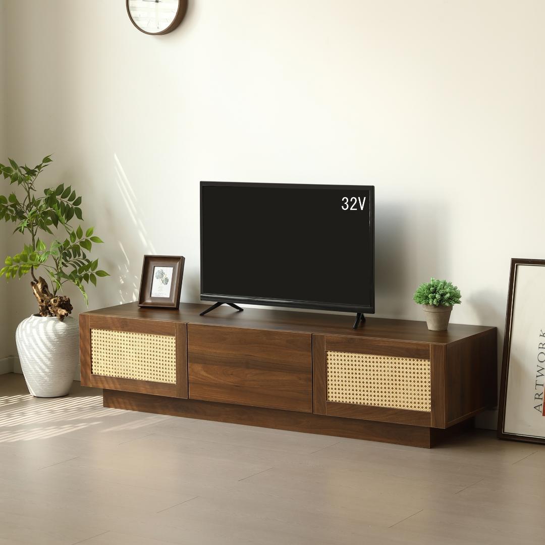 超人気！【幅150cm】テレビ台 ローボード テレビボード ラタン風 BROWN