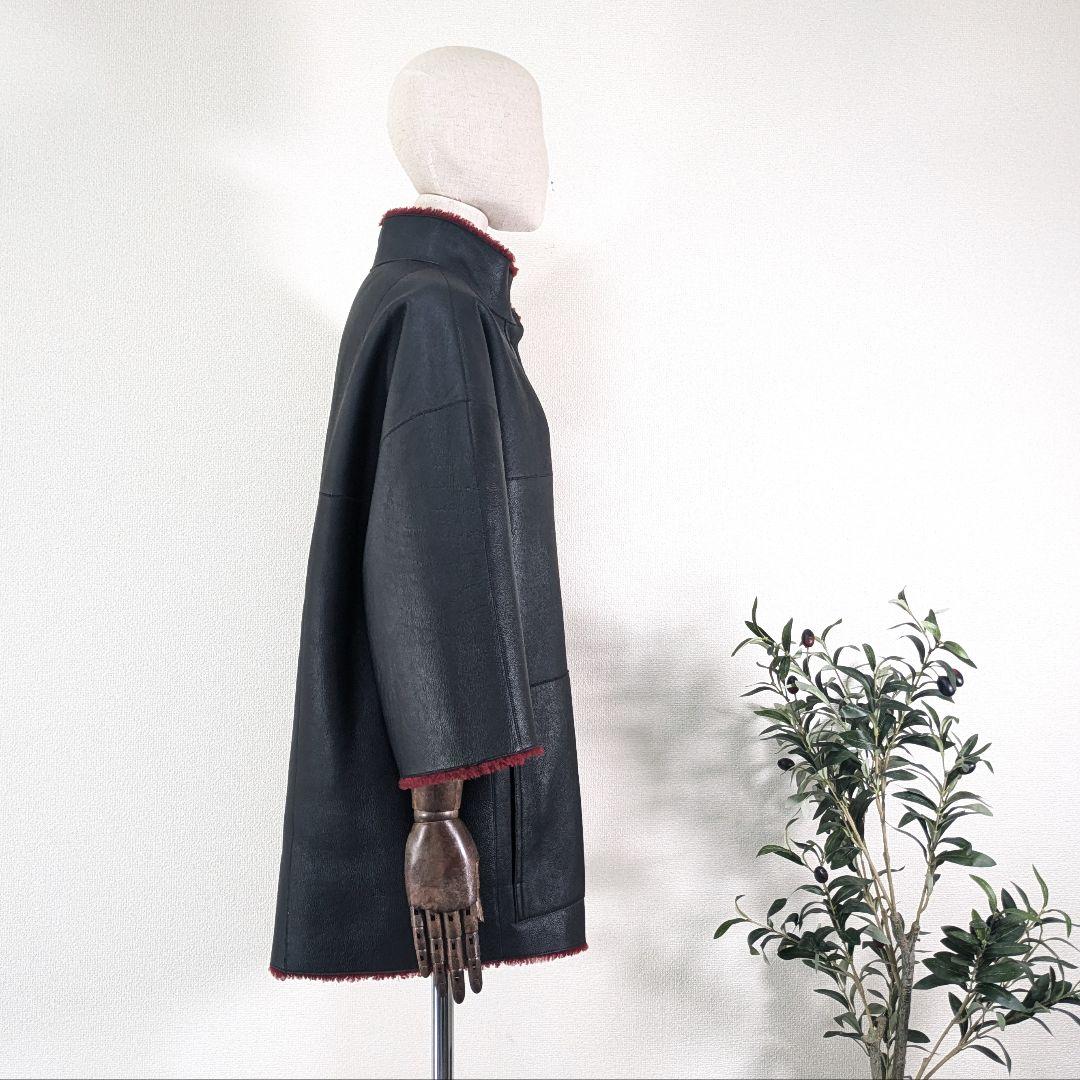 美品　AKRIS　アクリス　リアルファー　レザーコート　リバーシブルコート