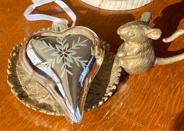 英国製＊ハート型ガラスオーナメント×6個(タグ付き)