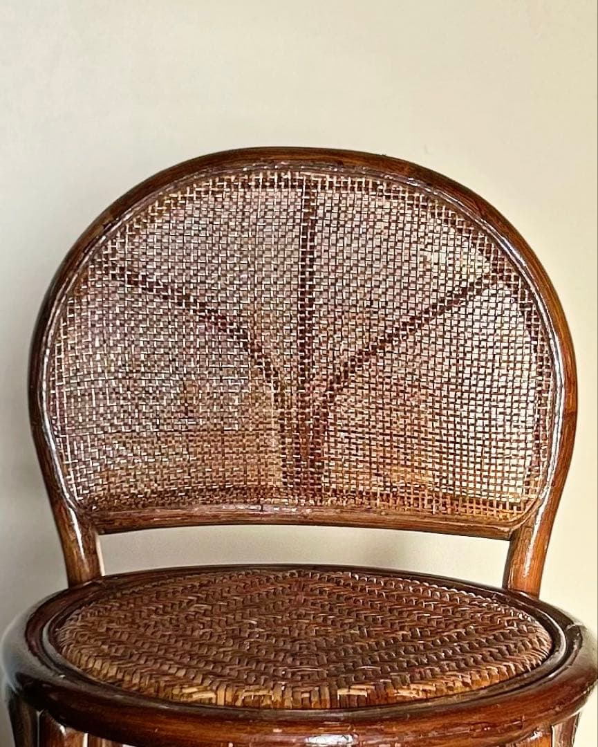 アンティーク 籐椅子 ラタンチェア 昭和中期 1950〜70年代 古家具 籐編み