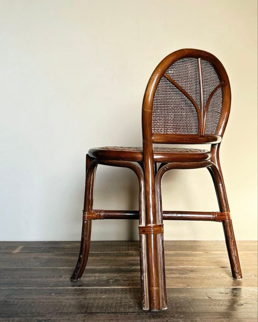 アンティーク 籐椅子 ラタンチェア 昭和中期 1950〜70年代 古家具 籐編み