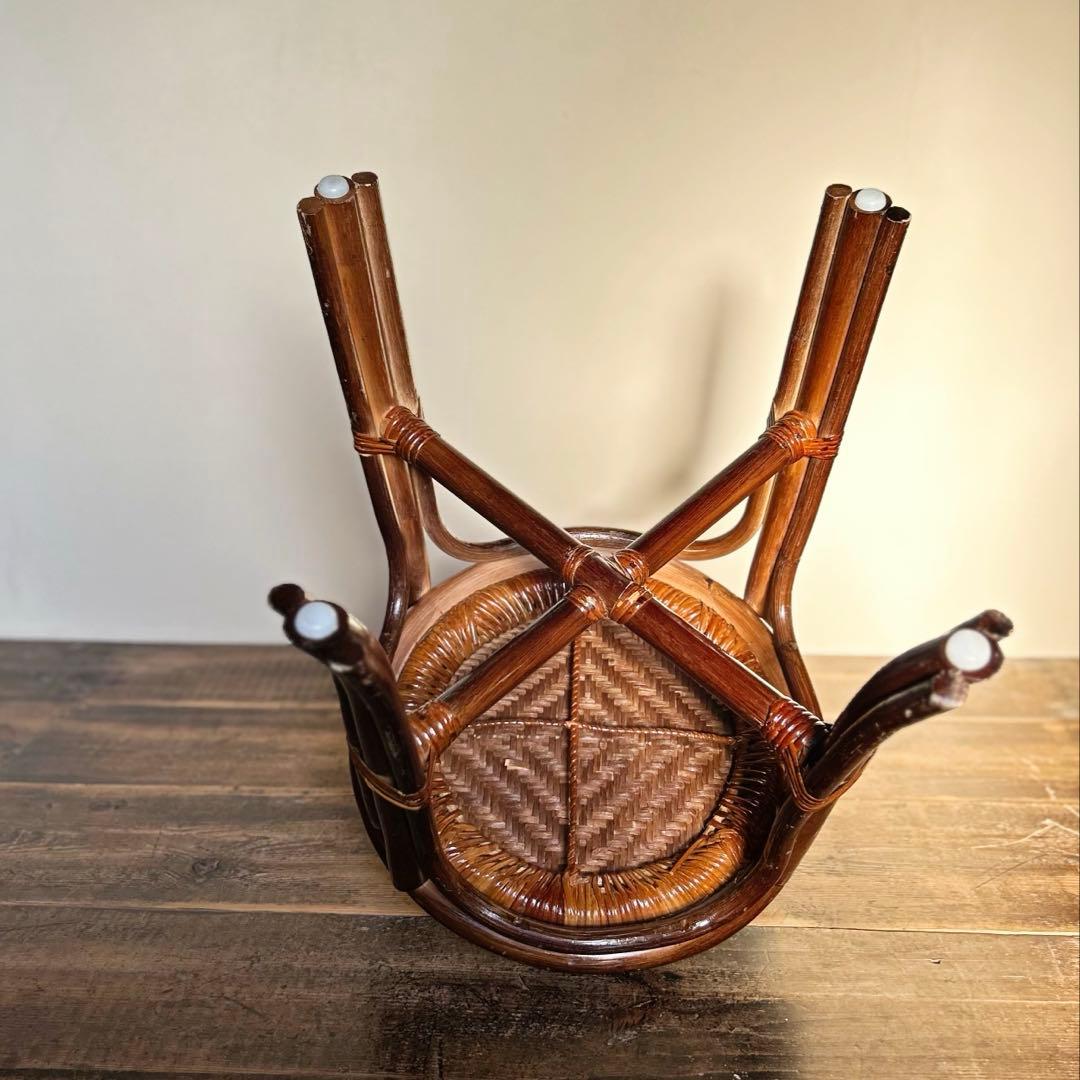アンティーク 籐椅子 ラタンチェア 昭和中期 1950〜70年代 古家具 籐編み