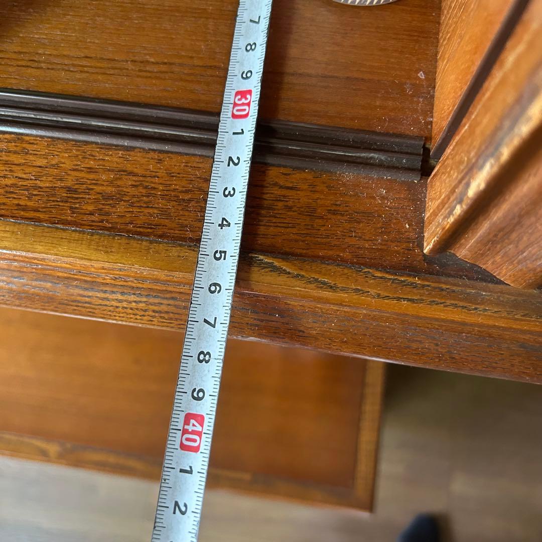 木製食器棚 ガラス扉付き 引き出し付き