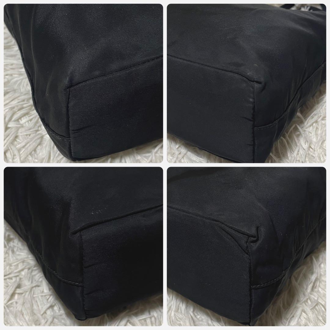 【良品】PRADA プラダ　トートバッグ　ナイロン　レザー　ブラック　黒　肩掛け