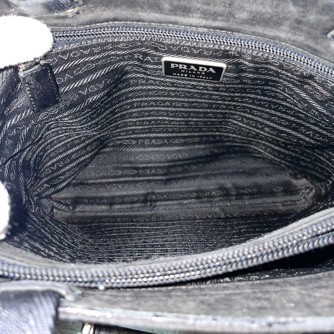 【良品】PRADA プラダ　トートバッグ　ナイロン　レザー　ブラック　黒　肩掛け