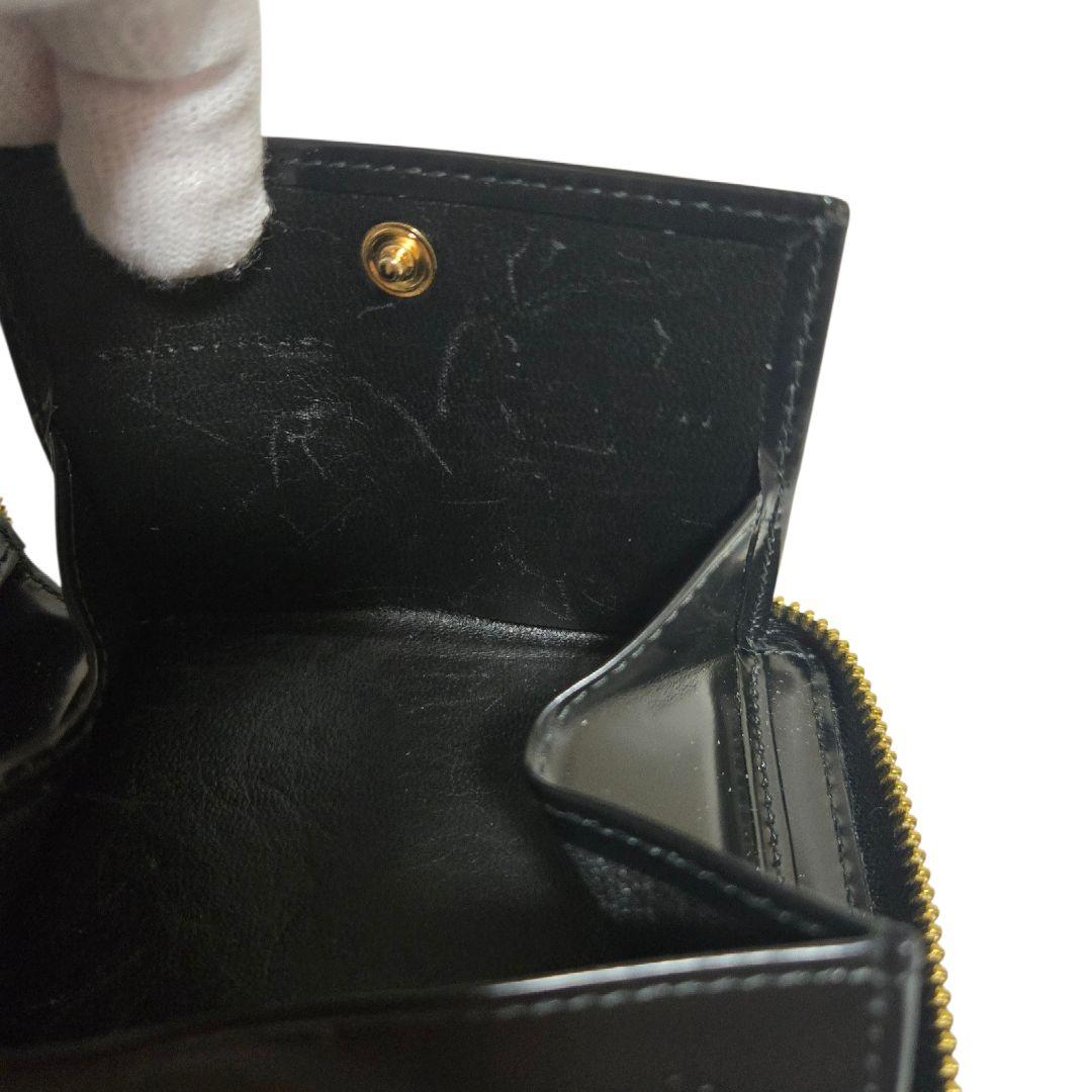 コムデギャルソン 二つ折り ポルカドット ラウンドファスナー黒 SA7100NE