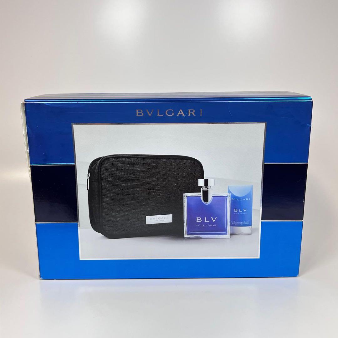 新品BVLGARI ブルガリ　ブルー　プールオム　ポーチセット　2012AW