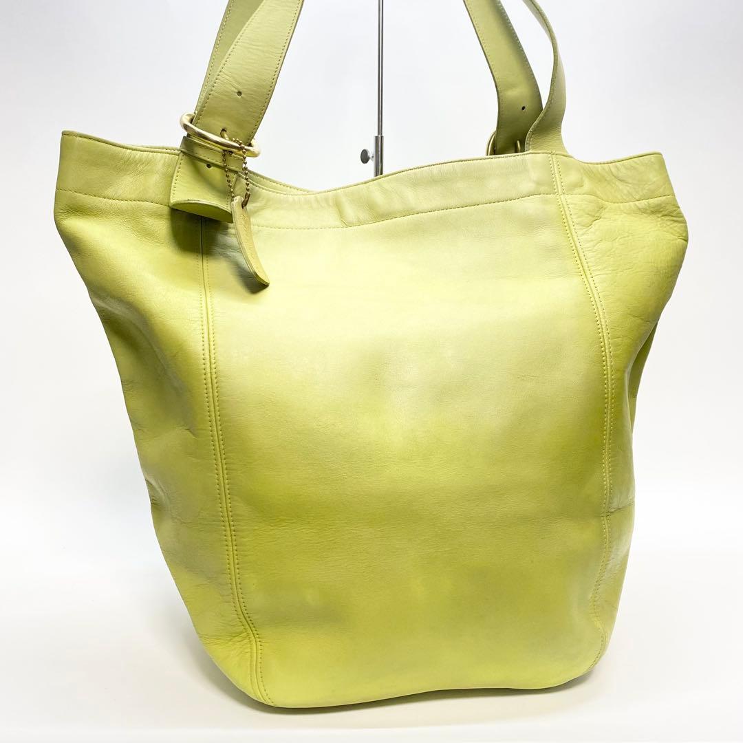 オールドコーチ 4082 グリーン 大容量トートバッグ 黄緑 レザー