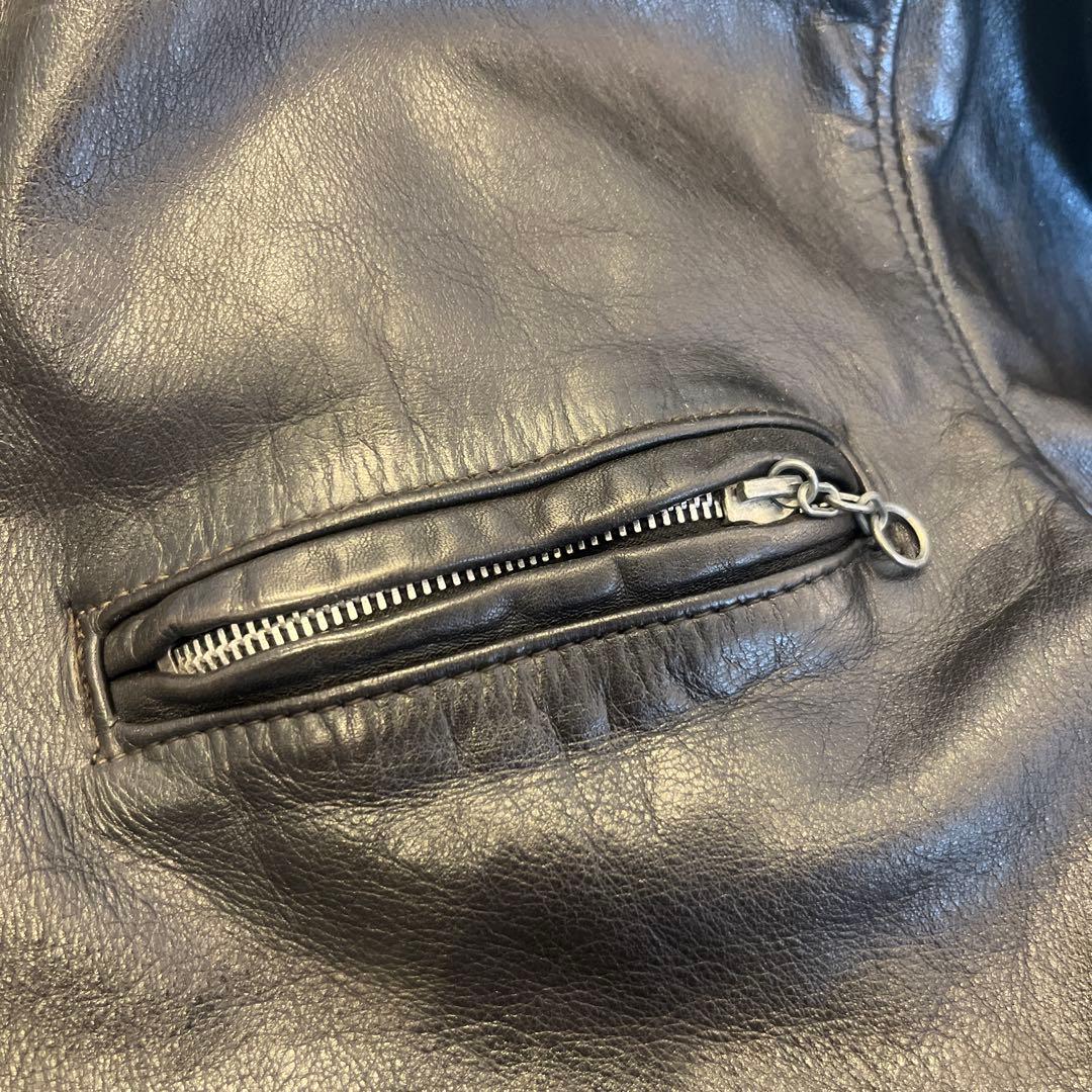 ト*コ様 希少サイズ米国製schott シングルライダース 42サイズ　黒