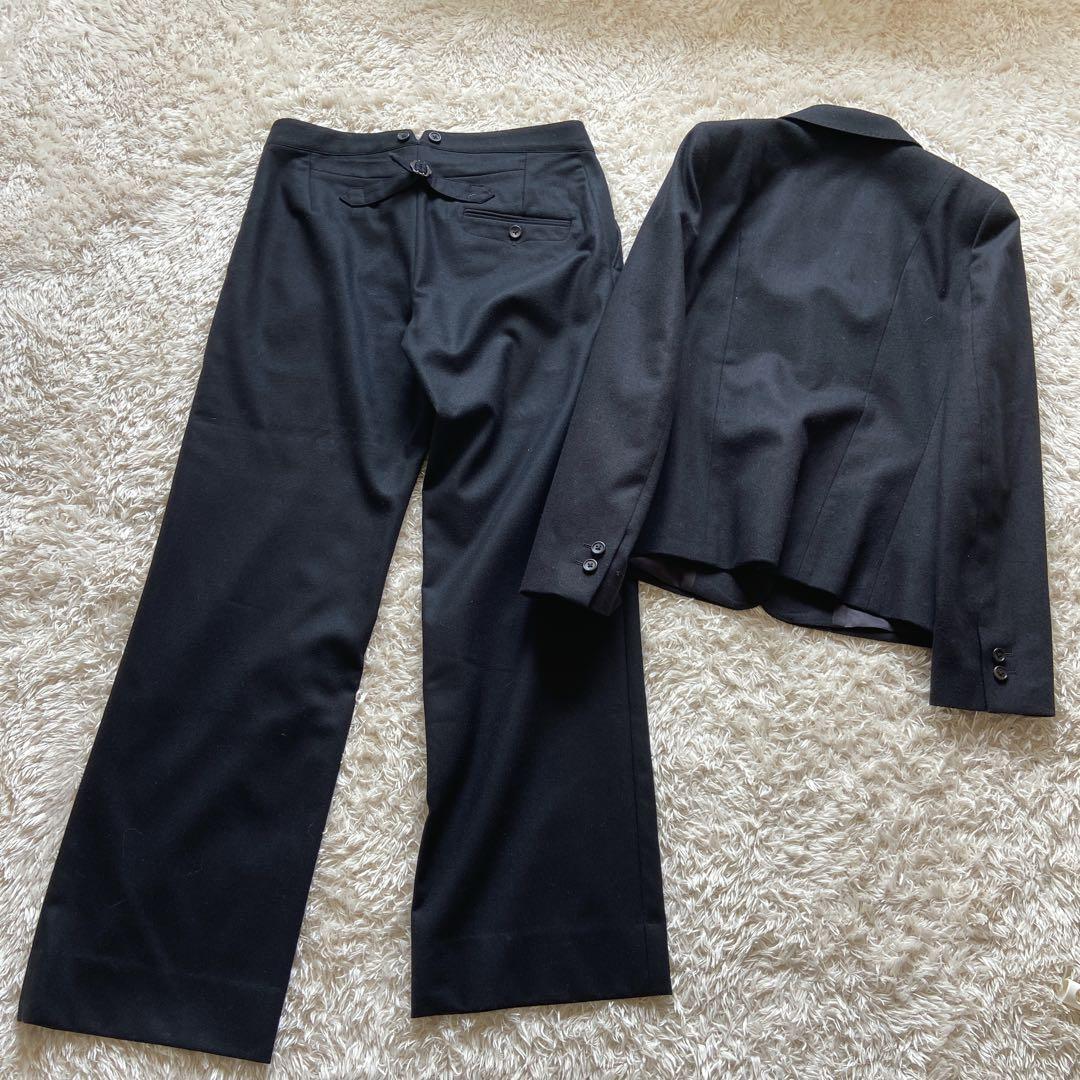 美品　マーガレットハウエル　パンツスーツ3 黒　ウール　フォックスブラザーズ