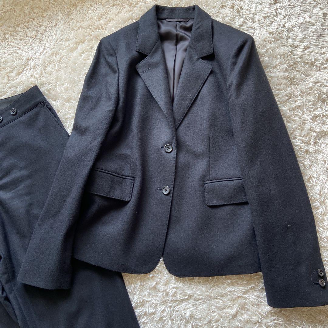 美品　マーガレットハウエル　パンツスーツ3 黒　ウール　フォックスブラザーズ
