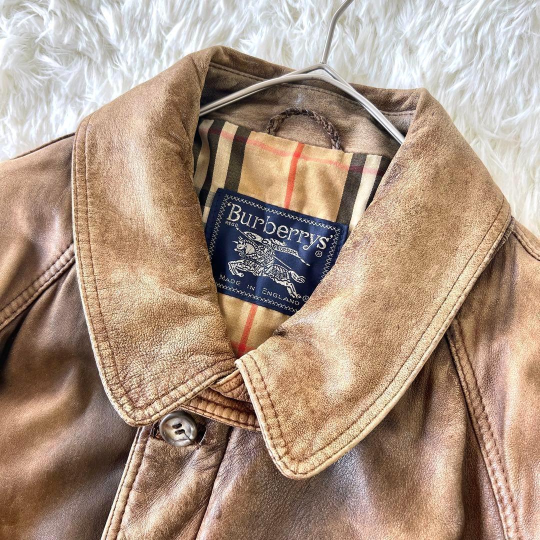 ⭐*️様 希少✨BURBERRY バーバリー レザージャケット コート ノバチェ