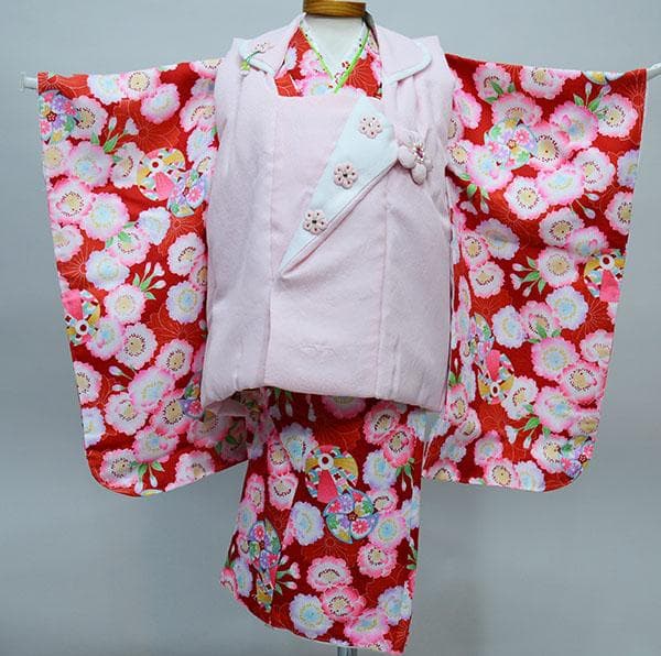 七五三 三歳 女児 被布着物フルセット 半衿縫い付け済み お仕立て無料