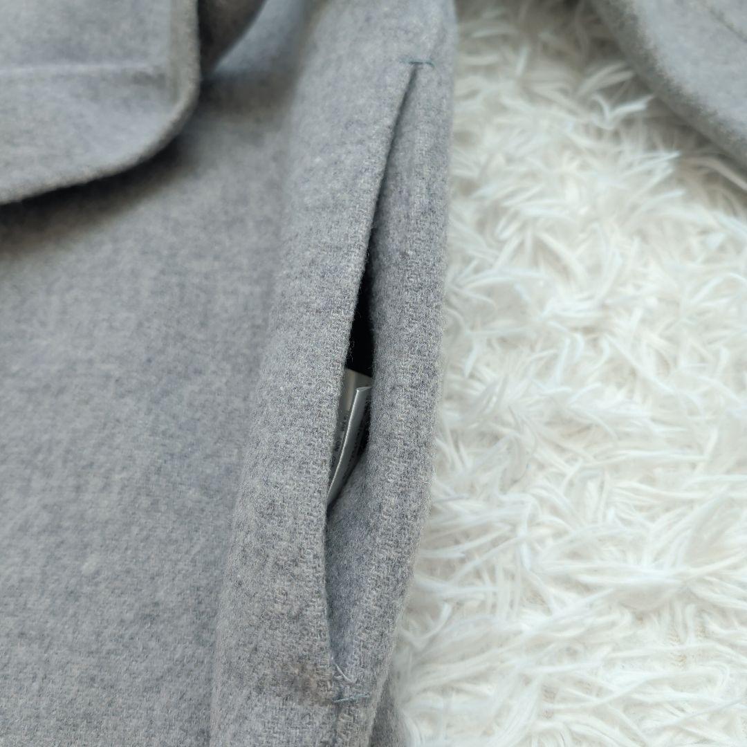 近年 スピックアンドスパン ビーバーフォールドラペルコート 36 グレー