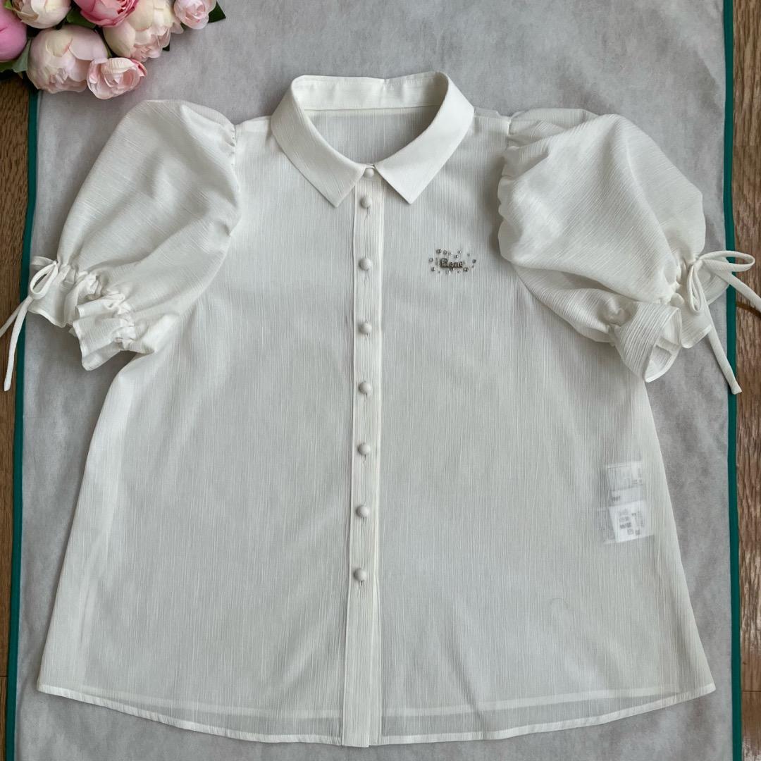 【ルネ】お袖おリボン♡パフスリーブ♡ブラウス