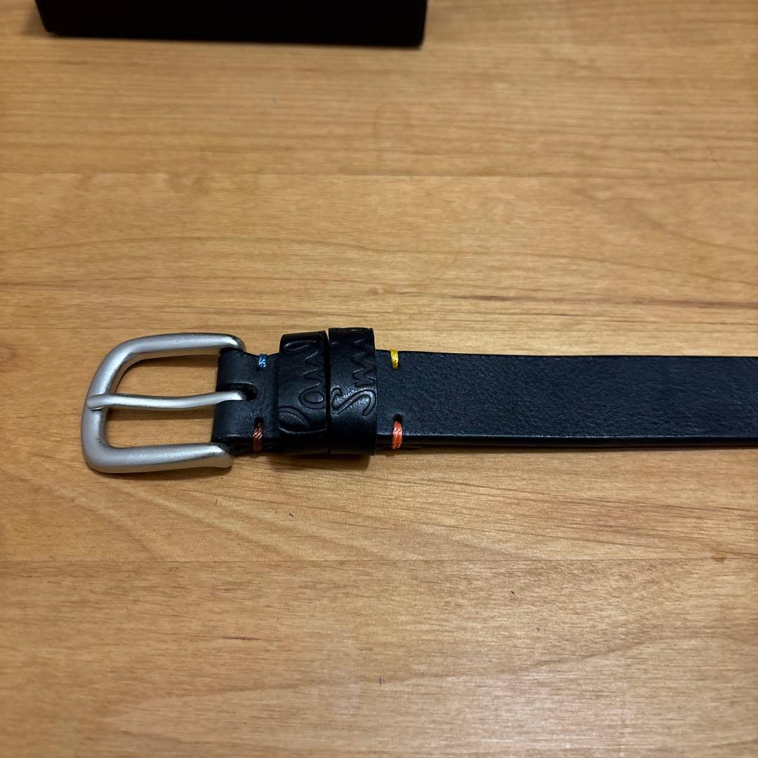 カラーステッチ エンボスロゴ ベルト ポールスミス