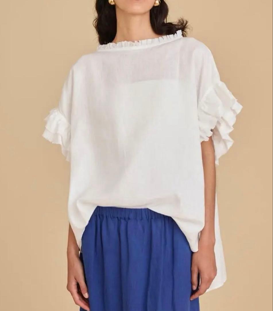 ハウスオブロータス　リネンフリルブラウス