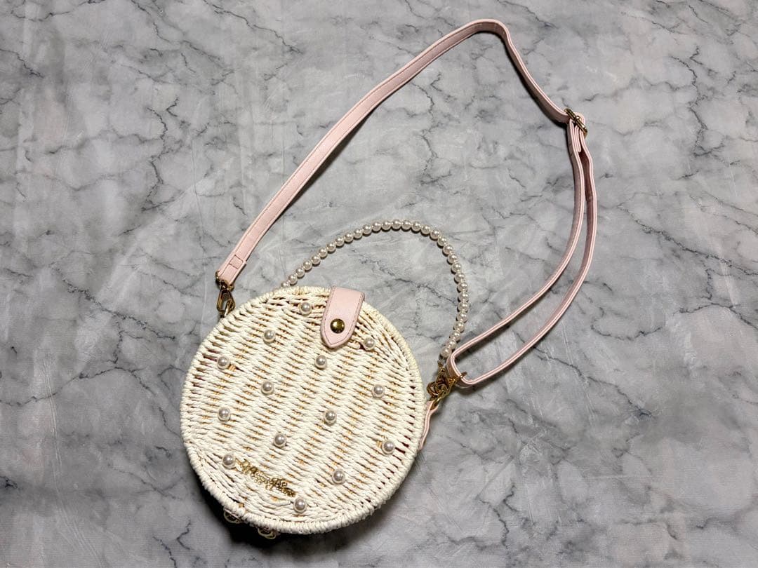 メゾピアノ ユニコーンスカイ柄 浴衣 140 パール かごバッグ セット