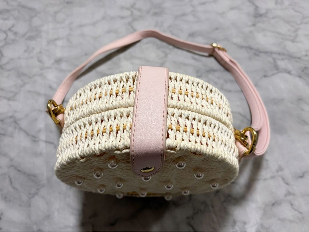 メゾピアノ ユニコーンスカイ柄 浴衣 140 パール かごバッグ セット