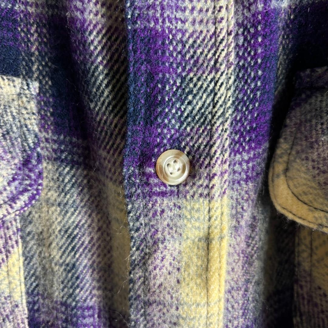 y2k　オンブレチェックシャツ　フランネル　シャドーチェック　メンズL