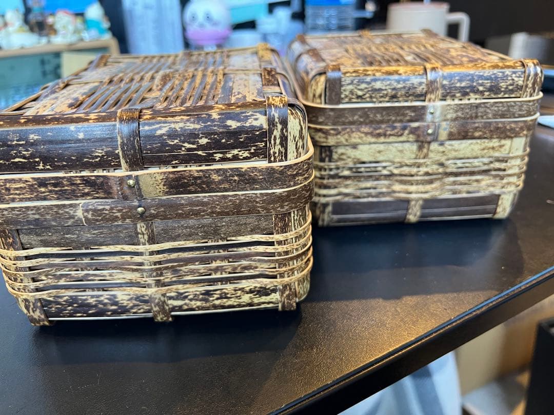 虎竹ランチボックス（大）2個セット　職人手作業手作り