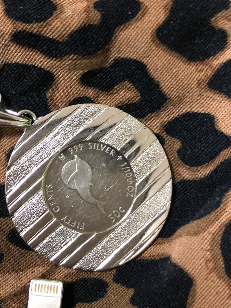 純銀　イルカ　1/10オンス　エリザベス2世　メンズネックレス　シルバー