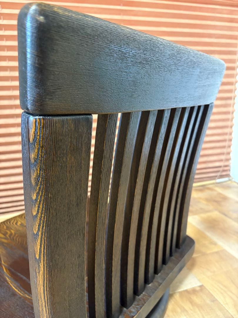 回転座椅子　無垢　和モダン　和室　タモ材　オーク材