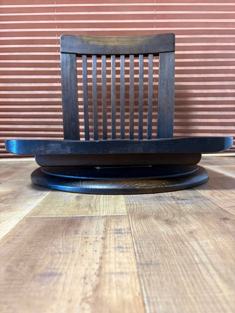 回転座椅子　無垢　和モダン　和室　タモ材　オーク材