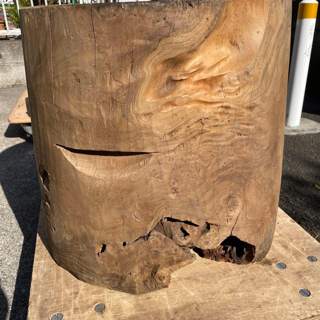 臼・うす・ウス・欅臼・餅つき臼３升臼杵2本セット横浜から50kmほど