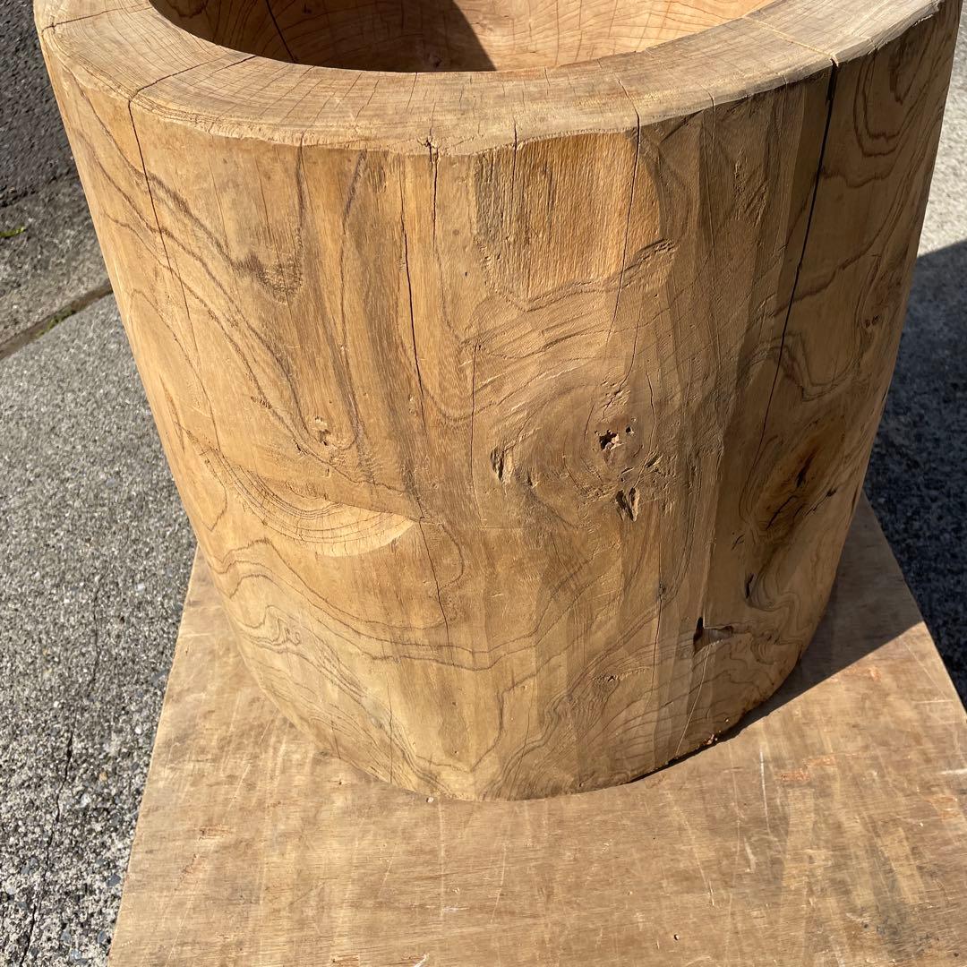 臼・うす・ウス・欅臼・餅つき臼３升臼杵2本セット横浜から50kmほど