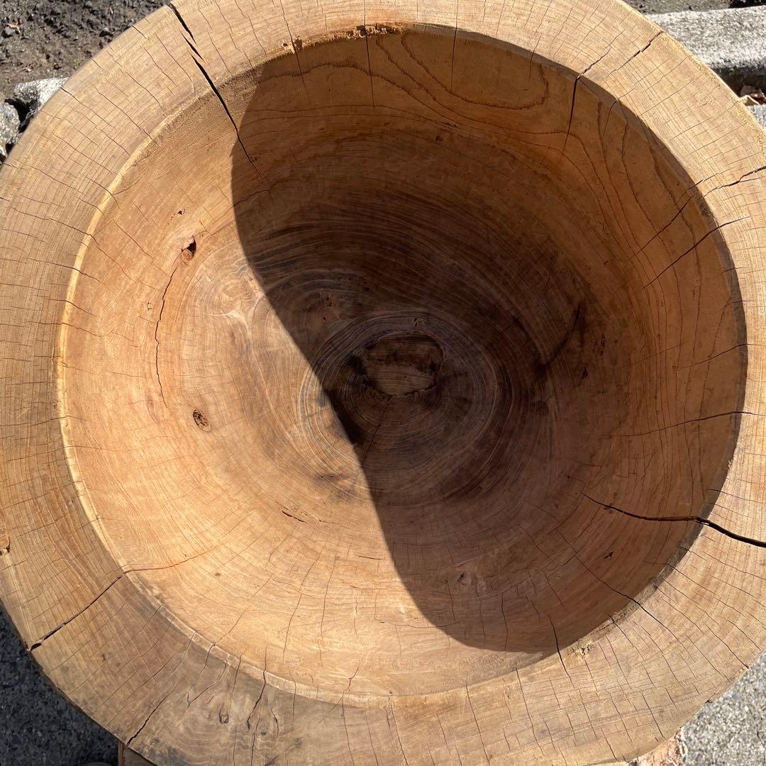 臼・うす・ウス・欅臼・餅つき臼３升臼杵2本セット横浜から50kmほど