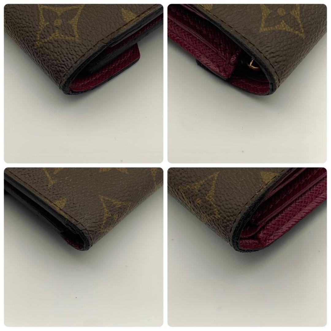 美品 ルイヴィトン ポルトフォイユ ヴィクトリーヌ 財布 小型 ミニ フューシャ