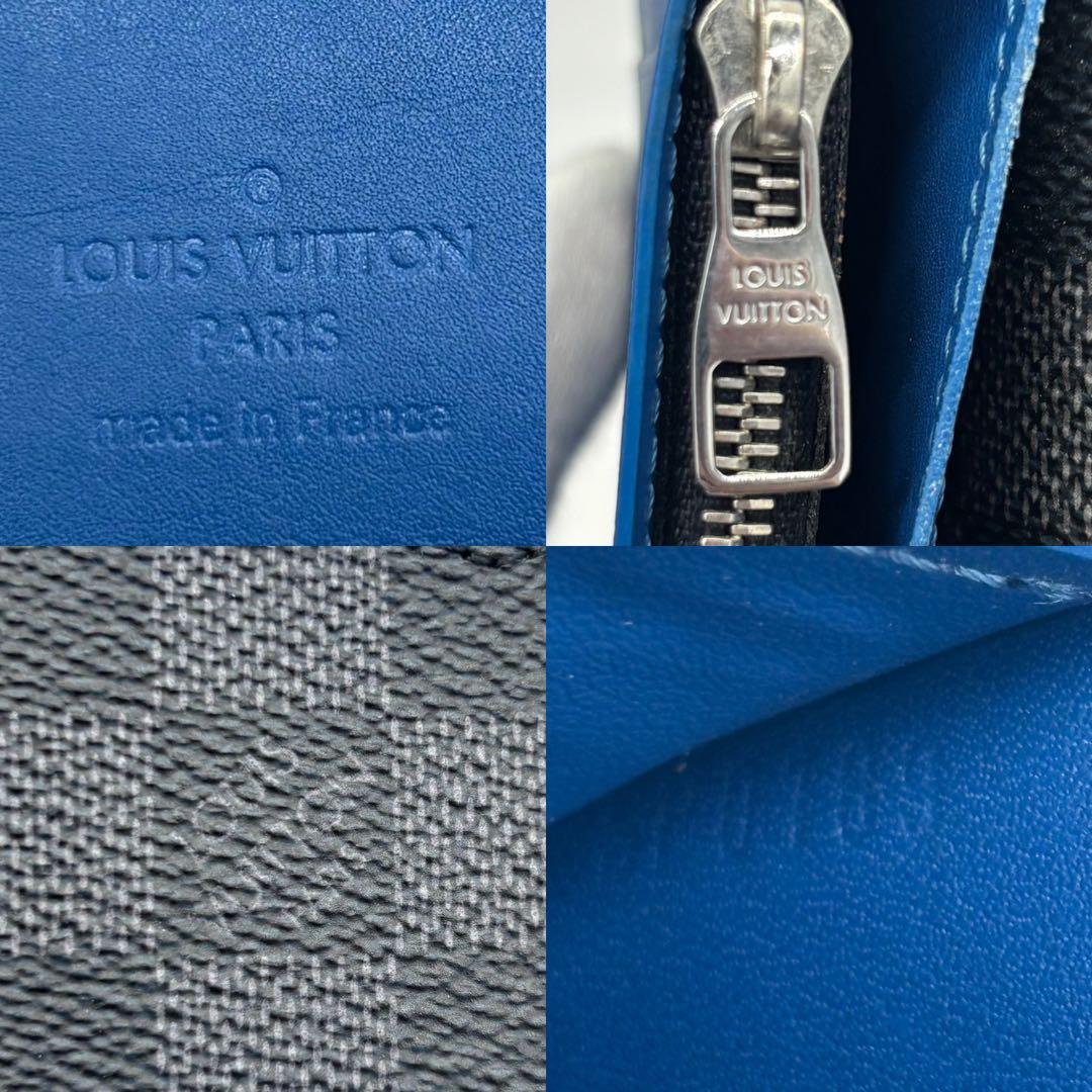 ✨超美品✨ルイヴィトン　ダミエ グラフィット　ポルトフォイユ ブラザ　ブルー