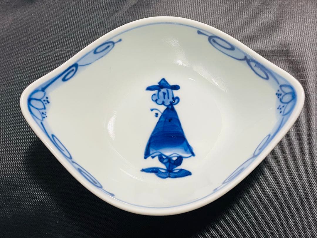 未使用品有田焼しん窯青花　舟型小鉢・中鉢まとめて6点