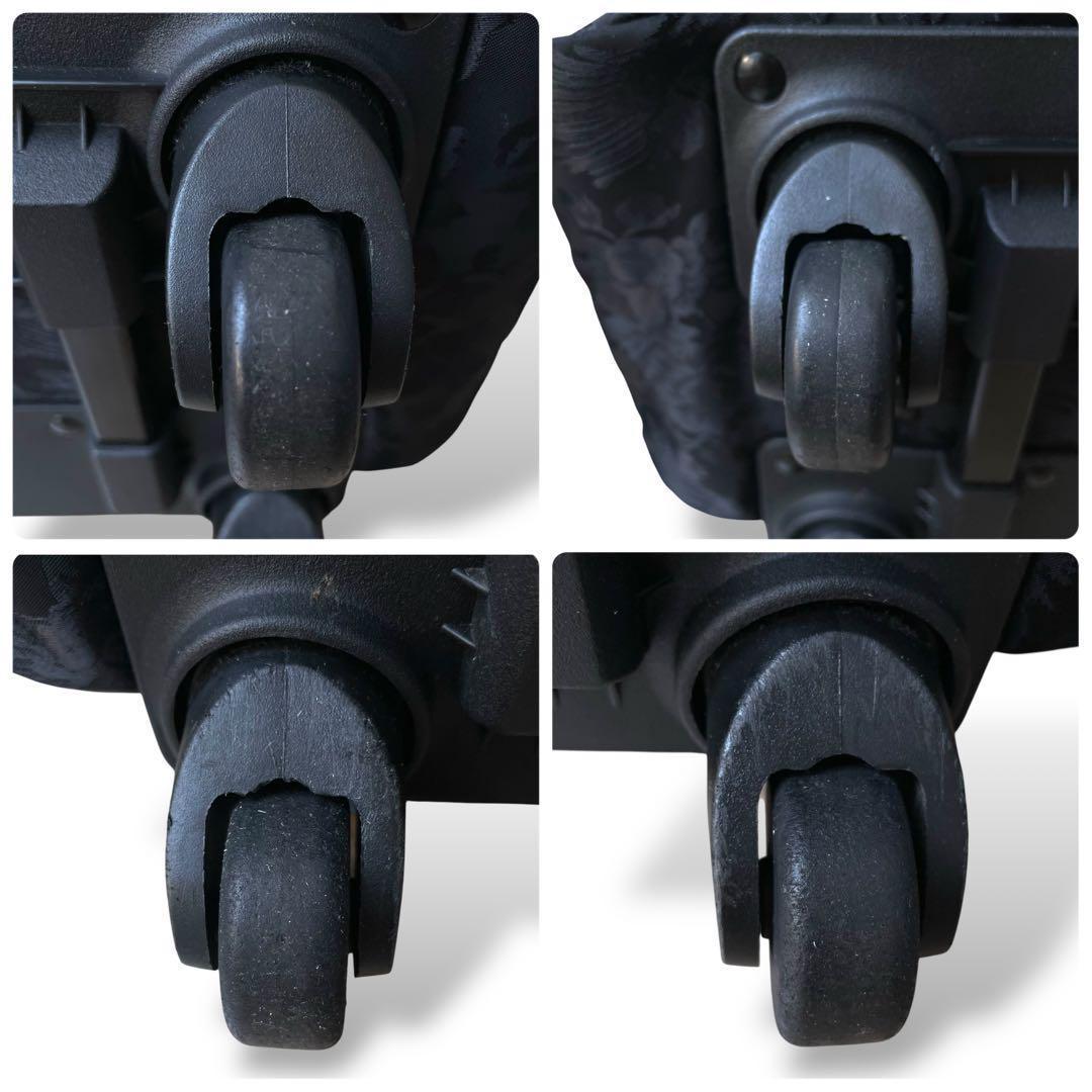 美品 フェイラー★総柄 薔薇 パラディス トローリーバッグ 鍵付き ブラック