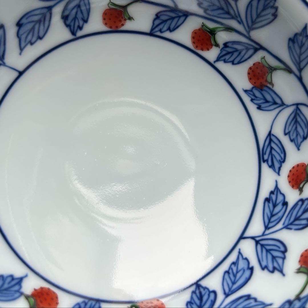 源右衛門　染錦苺絵（赤）　小鉢　デザート器　高台小鉢　1点