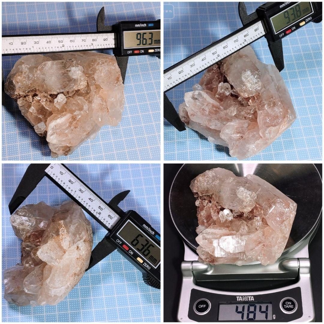 ⑥マニカラン水晶 クラスター 原石 ピンクマニカラン アイリス ヒマラヤ水晶