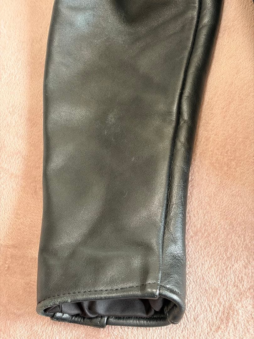 666スティアハイド　36　イングランド製　レザーダブルライダースジャケット