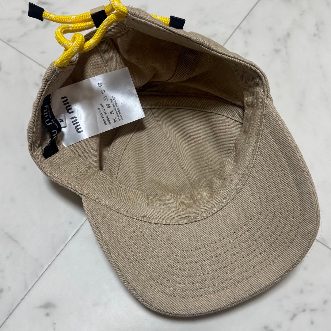 miu miu デニム ベースボールキャップ ベージュ　M