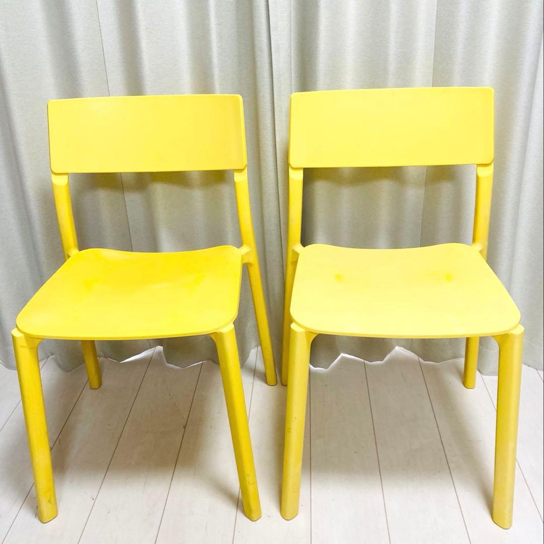 廃盤品　IKEA イケア　JANINGE ヤニンゲ　スタッキングチェア　2脚