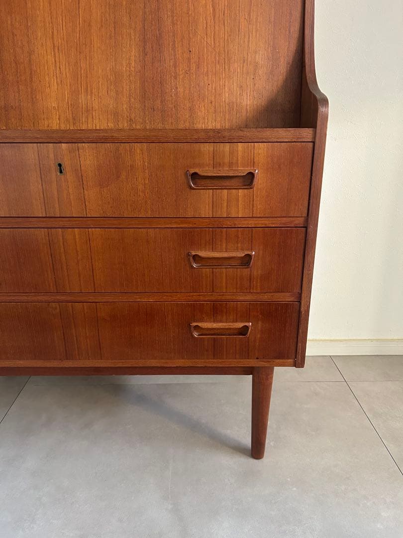 北欧家具 デンマーク ライティングビューロー チェスト 棚 ヴィンテージ チーク