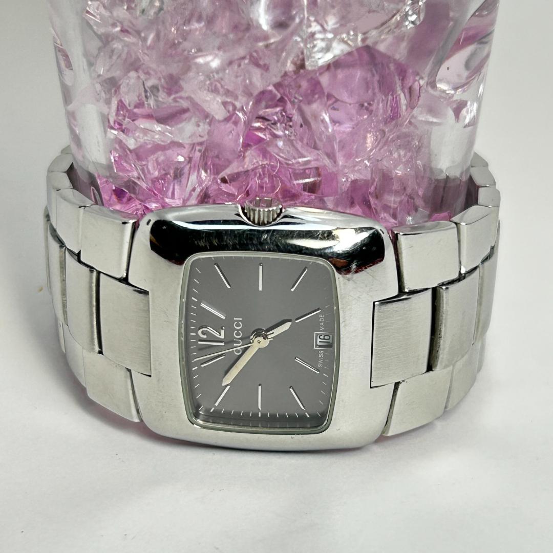 【新品電池】GUCCI グッチ 8500L グレー文字盤 腕時計 レディース